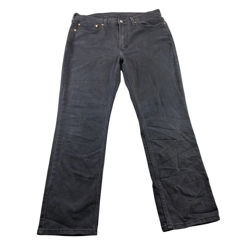 Levi's 514 Straight Fit Jeans Mens 36x30 Black Denim Stretch Casual
